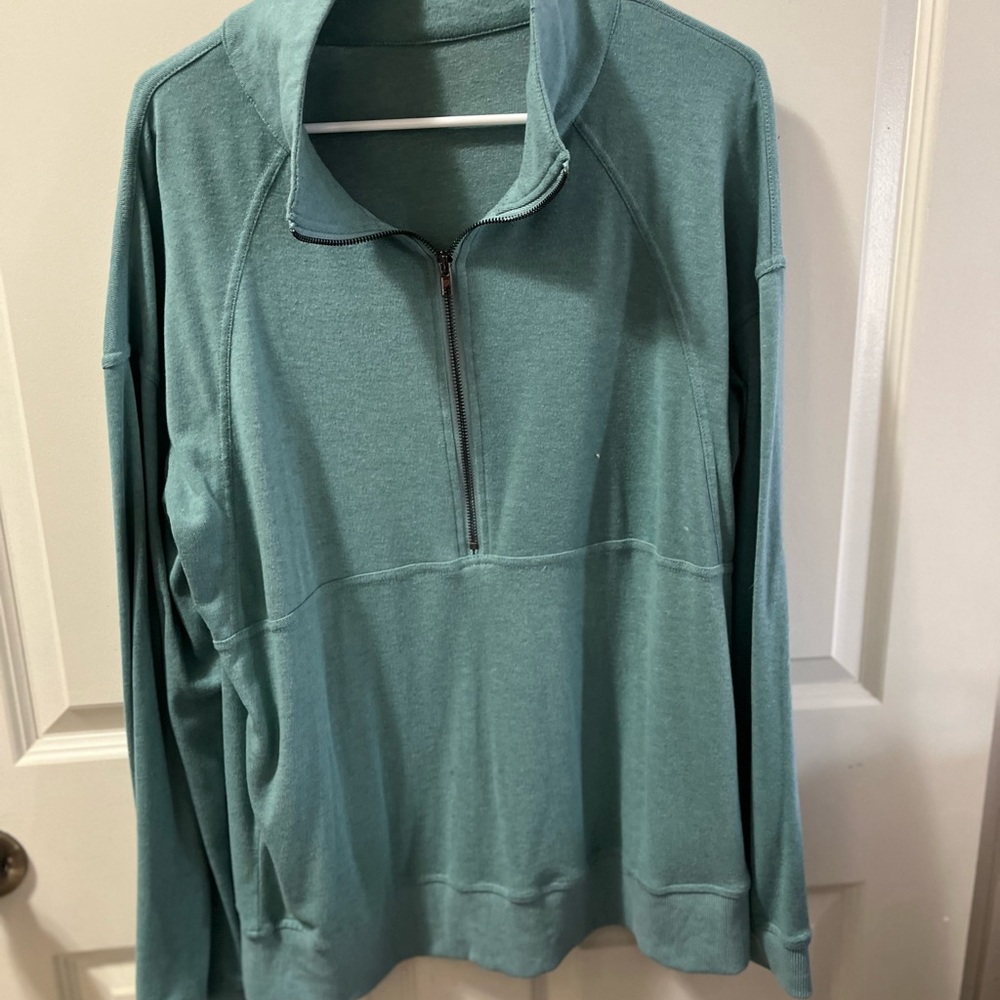 Teal Quarter-Zip Pullover